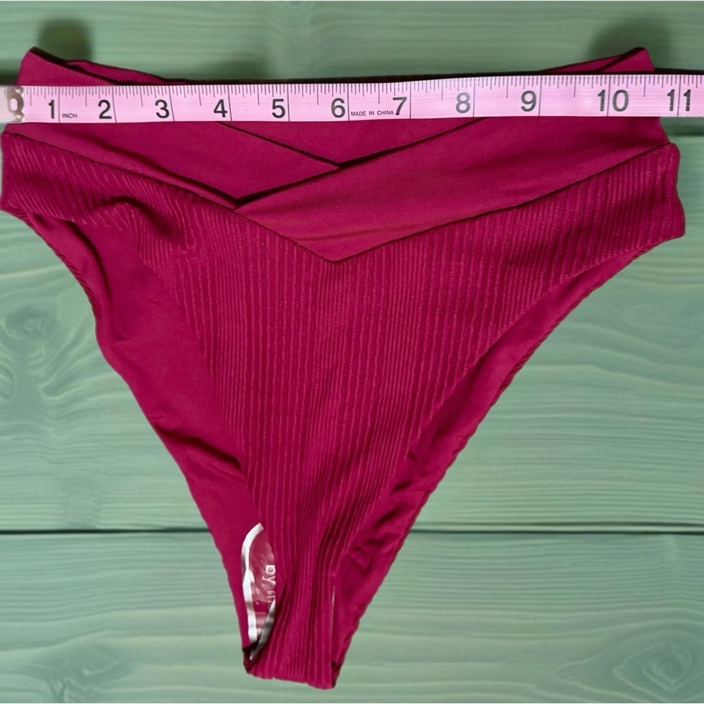 L*Space L Space Bitsy Cut Ribbed Bikini Bottoms In Cabernet SZ SP NWOT - Picture 5 of 11